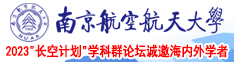 插嫩屄欧美南京航空航天大学2023“长空计划”学科群论坛诚邀海内外学者